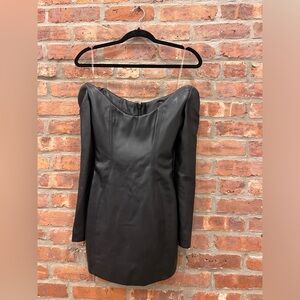 House of CB dress - strapless black leather dress